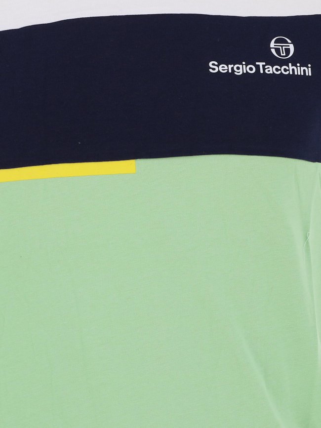 T-shirt incastro vert blanc homme - Sergio Tacchini