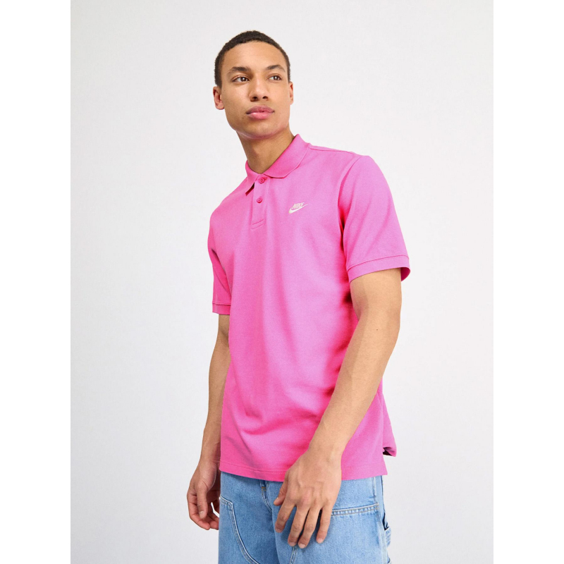 Polo uni logo club rose homme - Nike