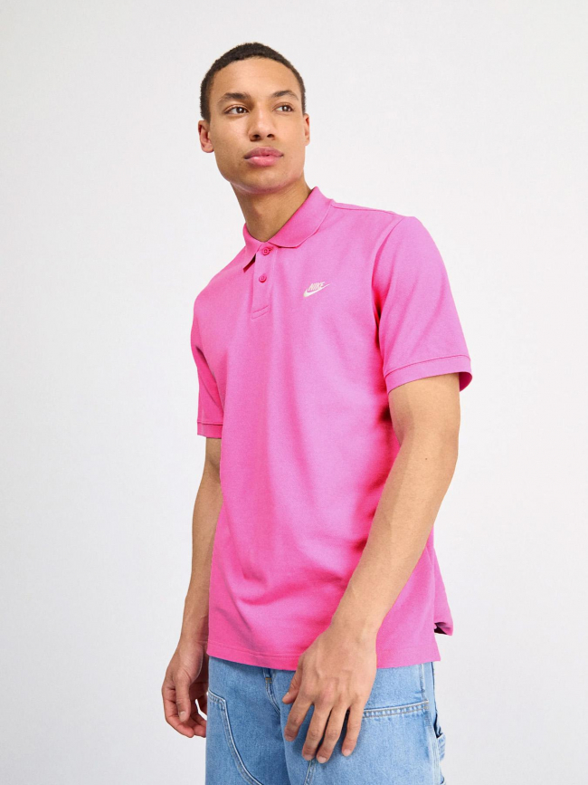 Polo uni logo club rose homme - Nike