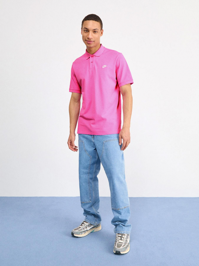 Polo uni logo club rose homme - Nike