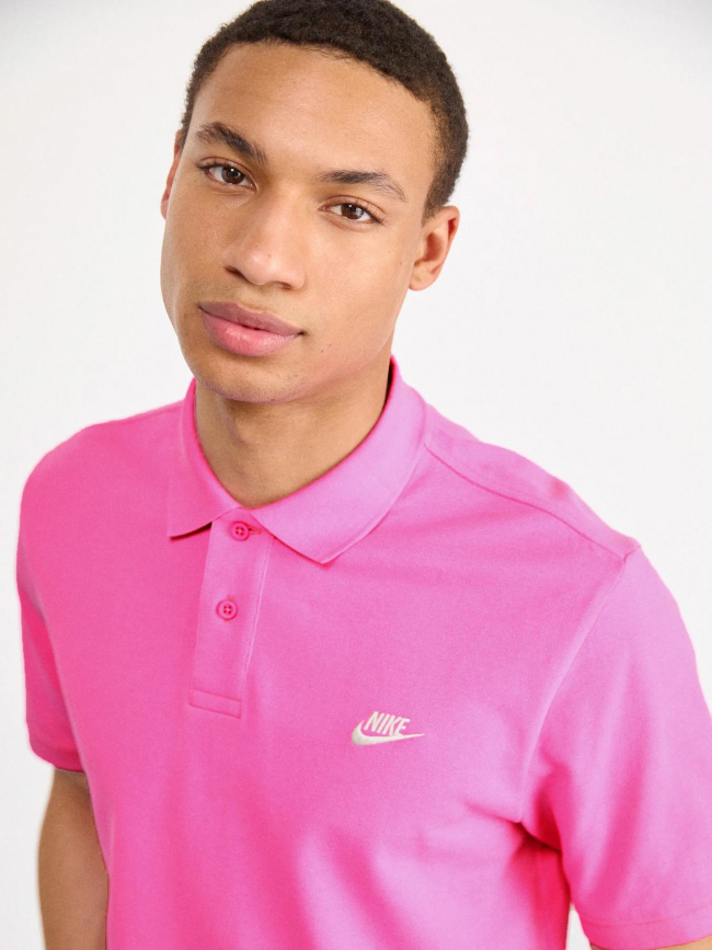 Polo uni logo club rose homme - Nike