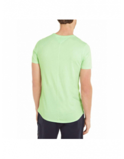 T-shirt uni slim jaspe vert homme - Tommy Jeans