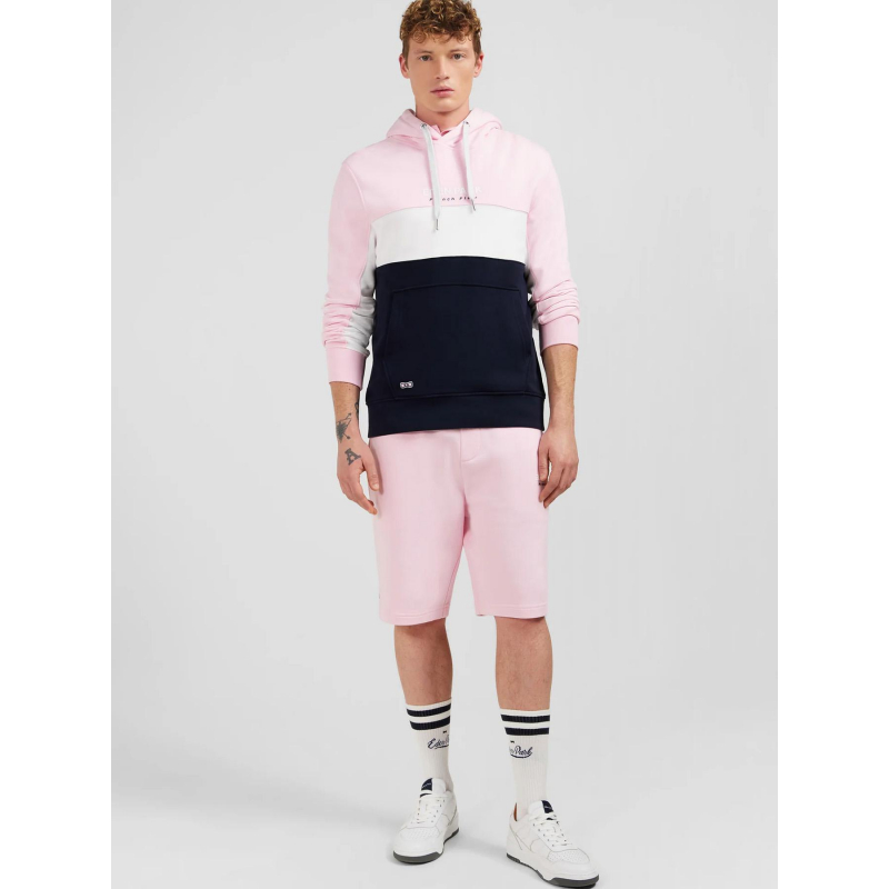 Sweat à capuche colorblock girondin bleu rose homme - Eden Park