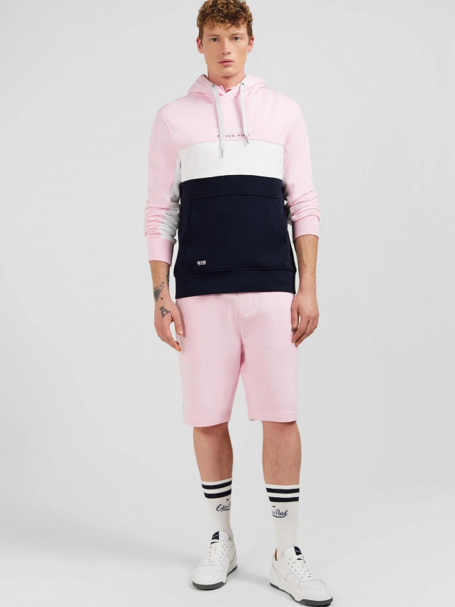 Sweat à capuche colorblock girondin bleu rose homme - Eden Park