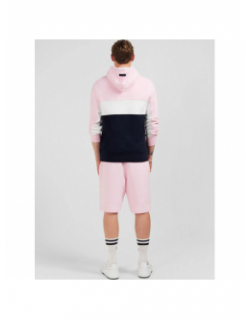 Sweat à capuche colorblock girondin bleu rose homme - Eden Park