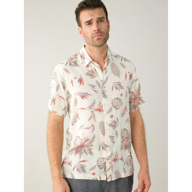 Chemise imprimée pearl blanc rose homme - Deeluxe