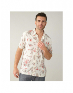 Chemise imprimée pearl blanc rose homme - Deeluxe