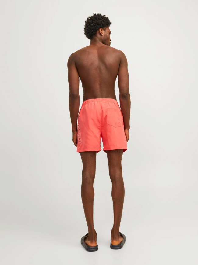 Short de bain fiji double logo orange corail homme - Jack & Jones