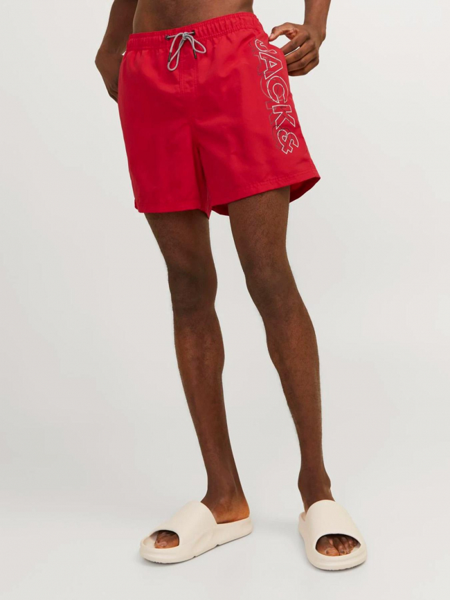 Short de bain fiji double logo rouge homme - Jack & Jones