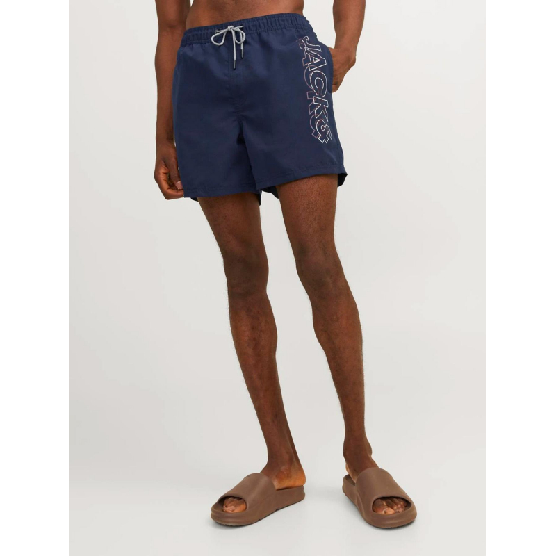 Short de bain fiji double logo bleu marine homme - Jack & Jones