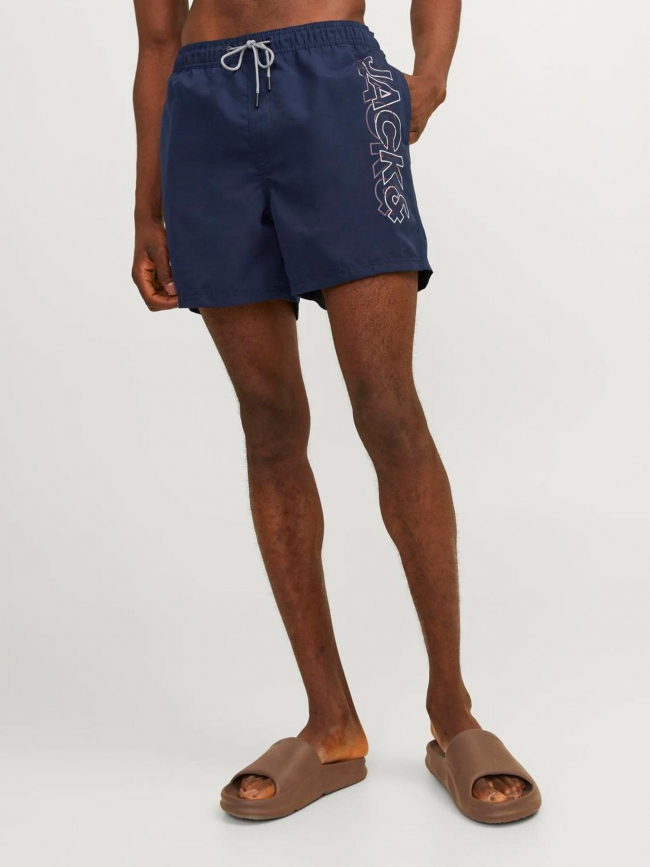 Short de bain fiji double logo bleu marine homme - Jack & Jones