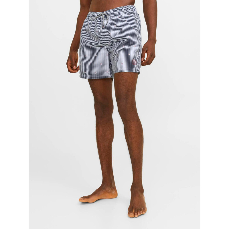 Short de bain rayé fiji bleu marine homme - Jack & Jones