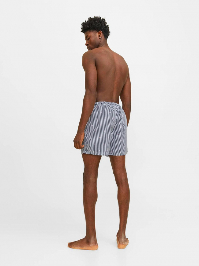 Short de bain raye fiji bleu marine homme Jack Jones wimod