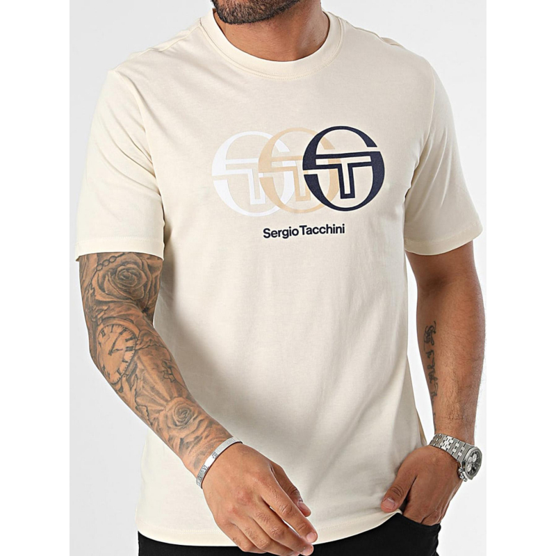 T-shirt logo triade beige homme - Sergio Tacchini