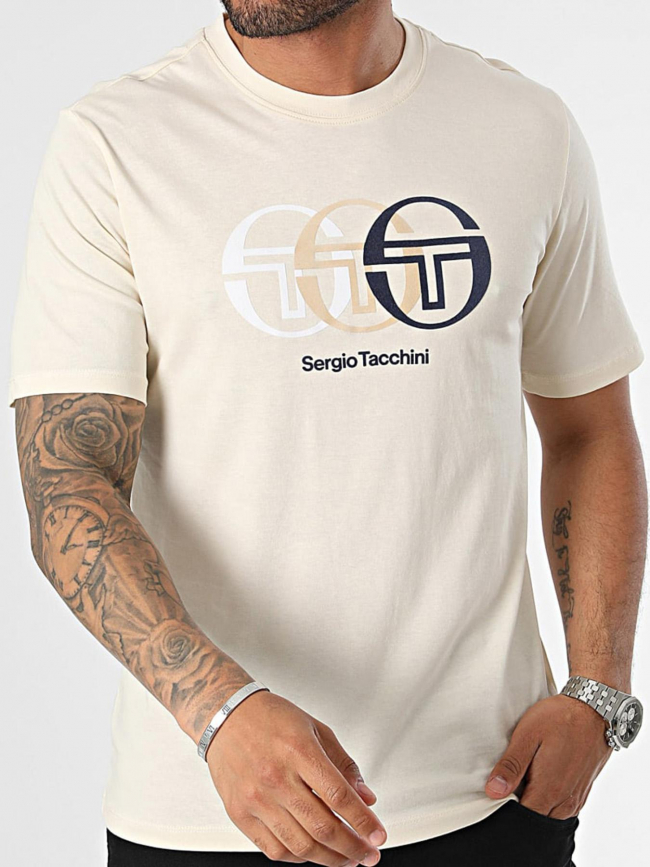 T-shirt logo triade beige homme - Sergio Tacchini