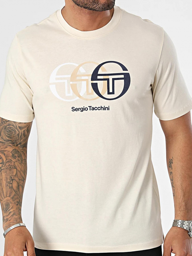 T-shirt logo triade beige homme - Sergio Tacchini