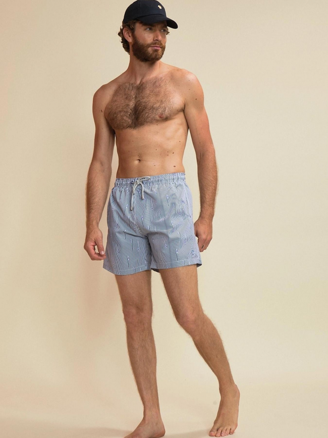 Short de bain rayé pearl bleu marine homme - Benson & Cherry