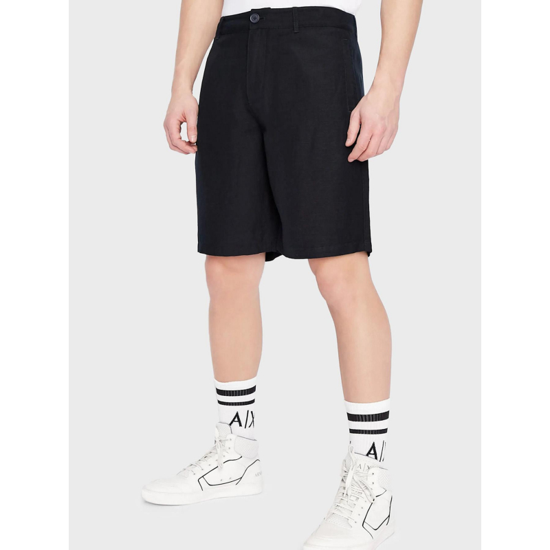 Short en lin léger noir homme - Armani Exchange