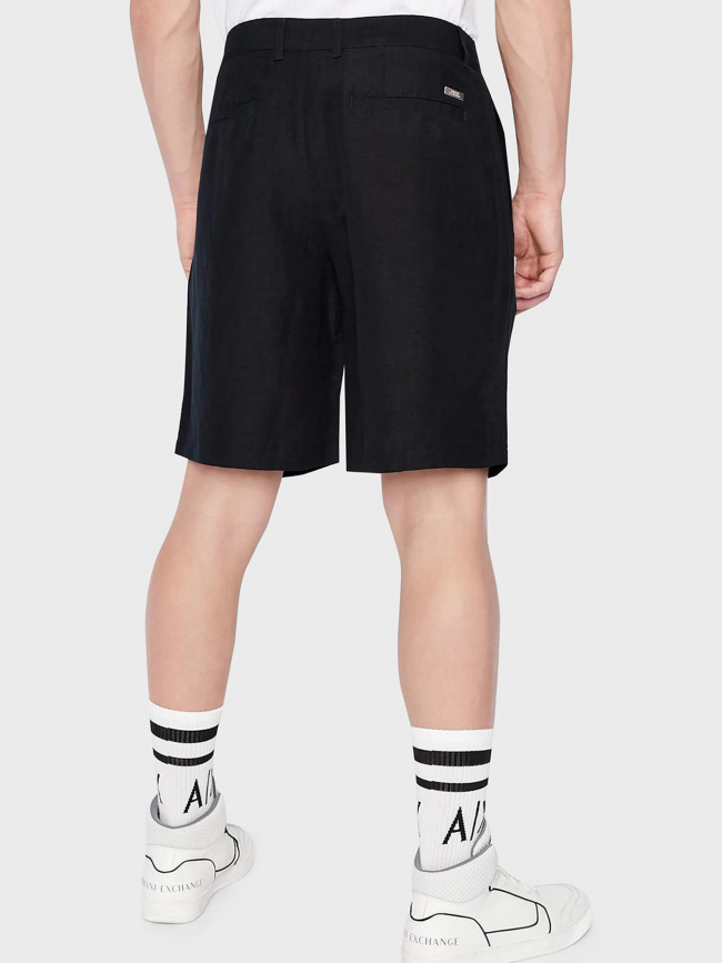 Short en lin léger noir homme - Armani Exchange