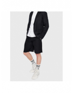 Short en lin léger noir homme - Armani Exchange