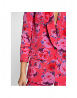 Veste blazer à fleurs volin rose femme - Morgan