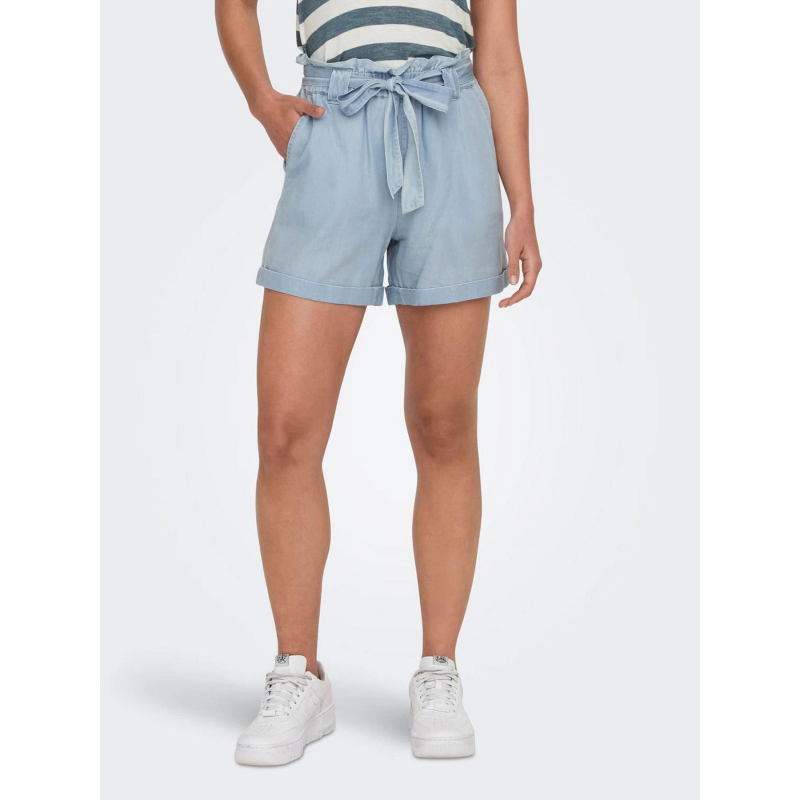 Short effet jean loose bea bleu clair femme - Only