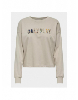 Sweat crop palmi beige femme - Only Play