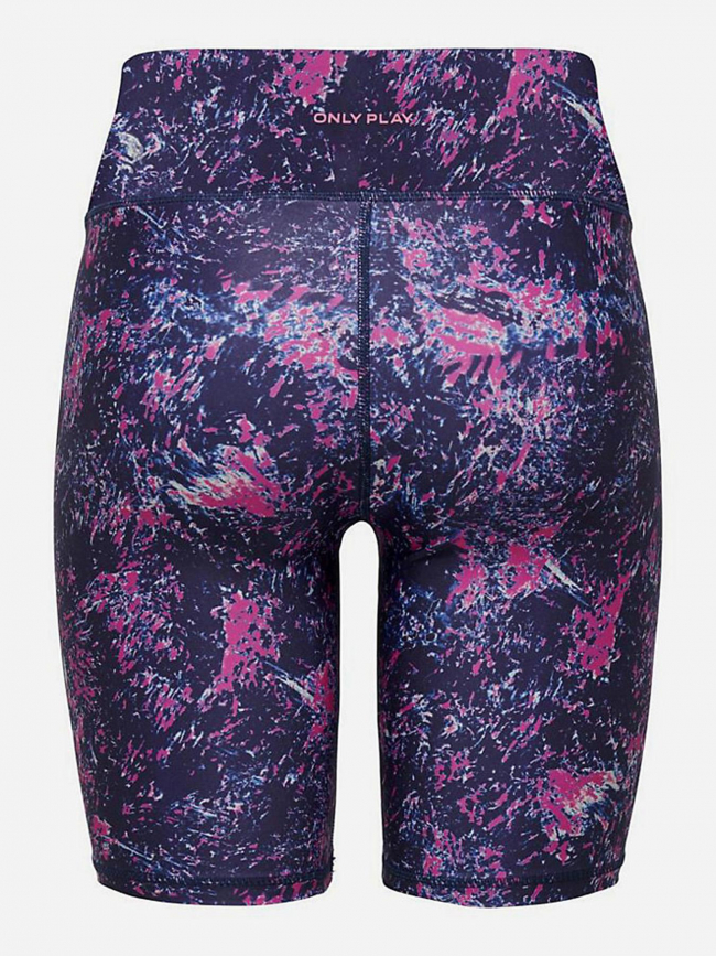 Short cycliste sport prya bleu marine rose femme - Only Play