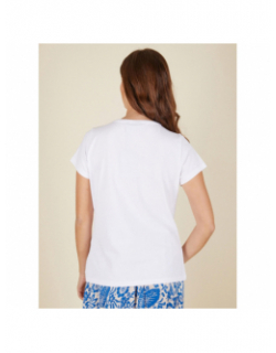 T-shirt col v merima mum blanc femme - Pieces