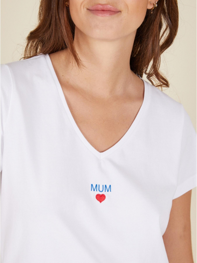 T-shirt col v merima mum blanc femme - Pieces