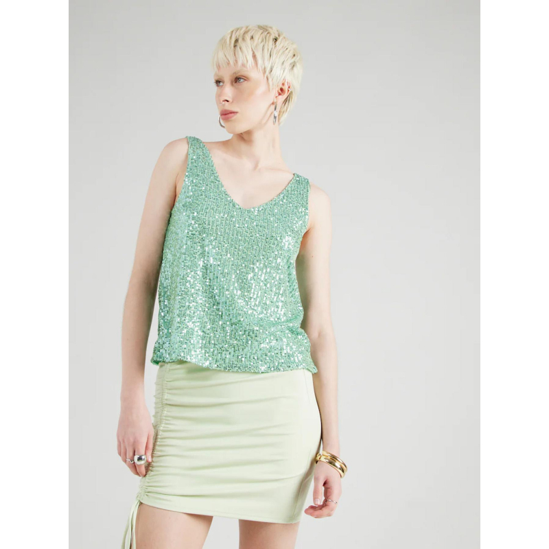 Débardeur à sequins anabel vert femme - Only