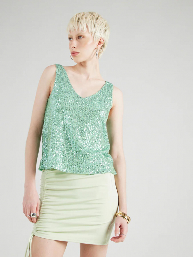 Débardeur à sequins anabel vert femme - Only