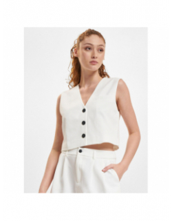 Crop top sans manche abba blanc femme - Only