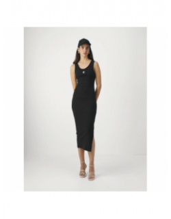 Robe mi-longue fendue nalimera noir femme - Hugo