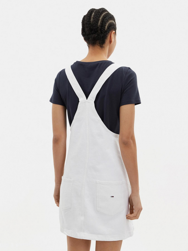 Robe salopette denim pinafore blanc femme - Tommy Jeans