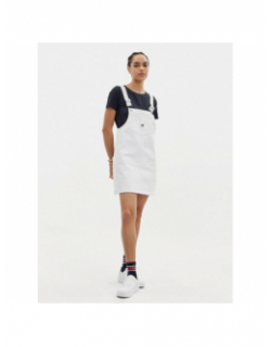 Robe salopette denim pinafore blanc femme - Tommy Jeans