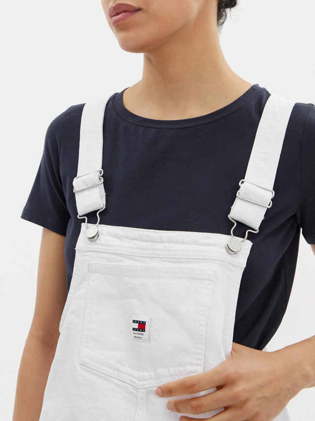 Robe salopette denim pinafore blanc femme - Tommy Jeans