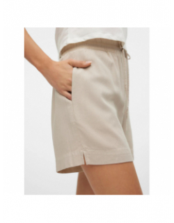 Short en lin mymilo beige femme - Vero Moda