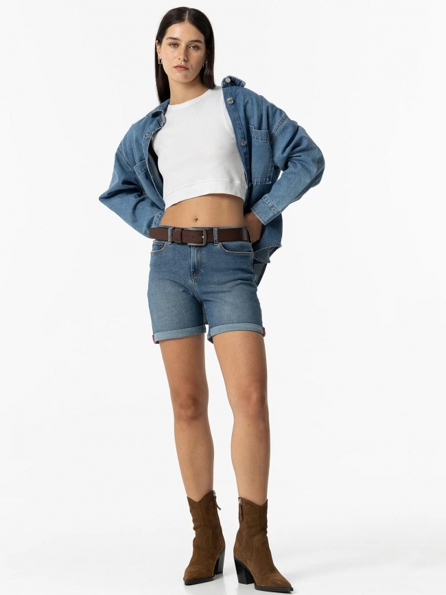 Short en jean rachel 40 bleu femme - Tiffosi