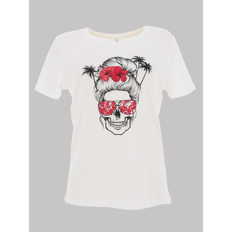 T-shirt sally life blanc rouge femme - Only