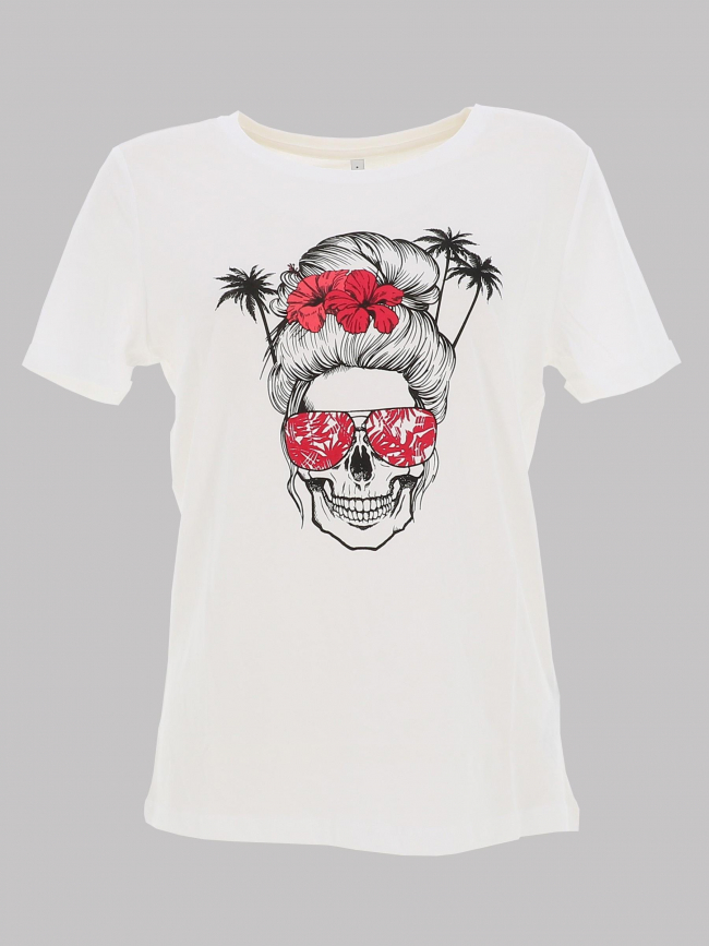 T-shirt sally life blanc rouge femme - Only