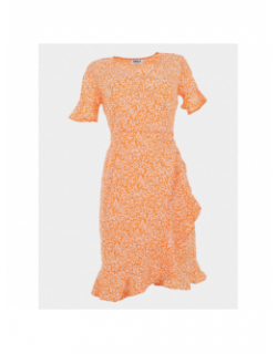 Robe portefeuille olivia imprimés orange femme - Only