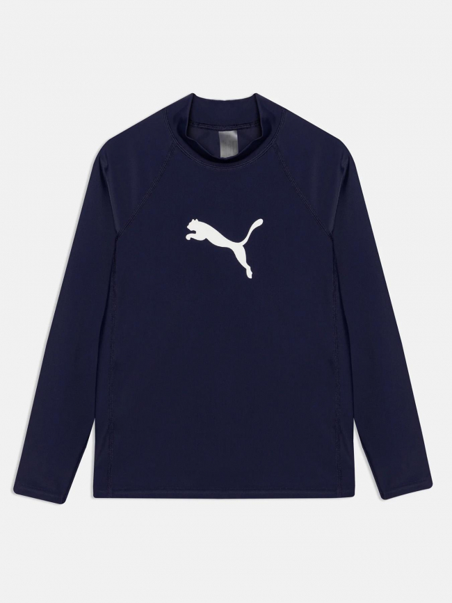 T-shirt de bain manches longues logo bleu enfant - Puma