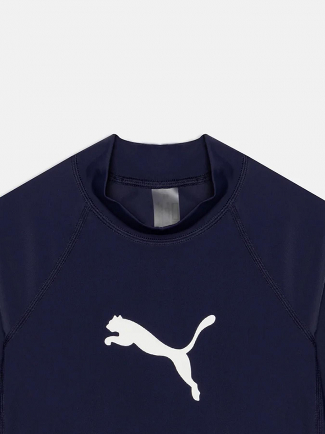 T-shirt de bain manches longues logo bleu enfant - Puma