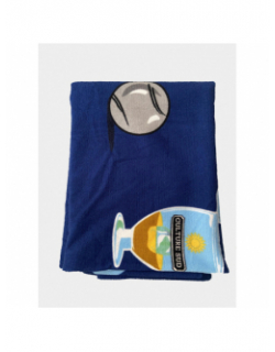 Serviette de plage oualie apéro pétanque bleu - Culture Sud