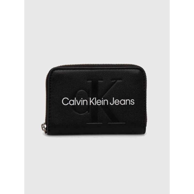 Porte-monnaie sculpted zip noir femme - Calvin Klein Jeans