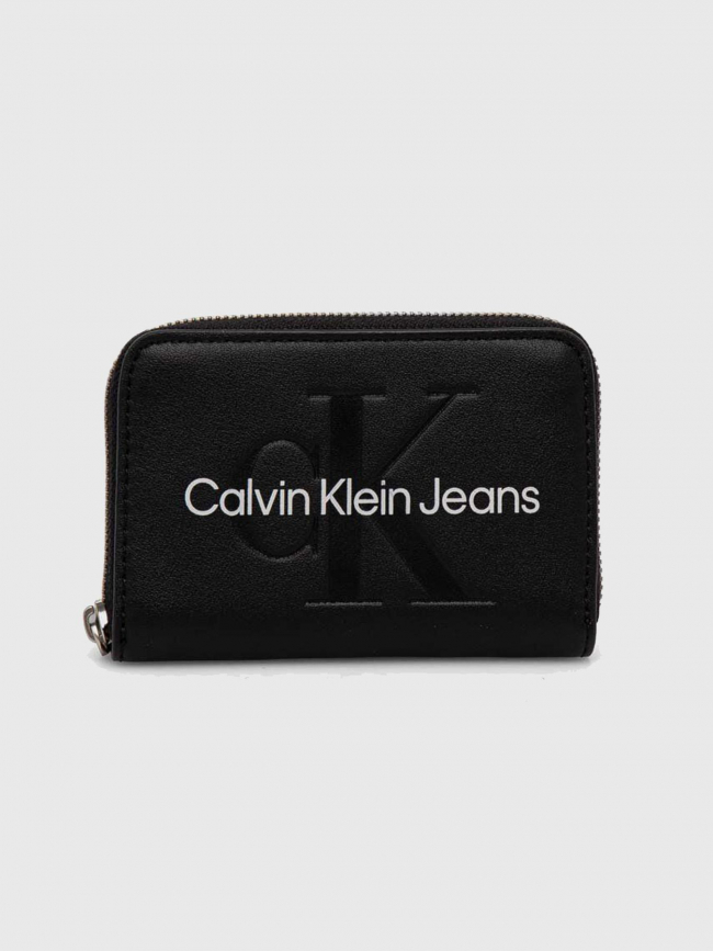 Porte-monnaie sculpted zip noir femme - Calvin Klein Jeans