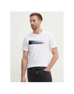 T-shirt brush logo blanc homme - Calvin Klein