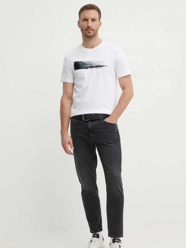 T-shirt brush logo blanc homme - Calvin Klein