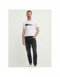 T-shirt brush logo blanc homme - Calvin Klein